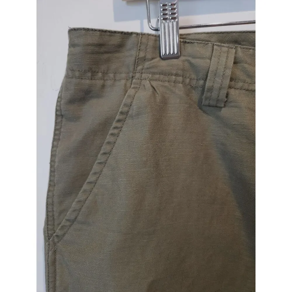 Tori Richard Shorts Men size 36 Green Linen Cotten Blend Flat Front Breathable
